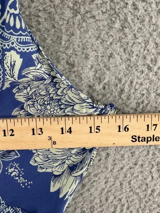 NWT Angie Blue Floral Keyhole Wide Leg Jumpsuit Boho L - Picture 7 of 10